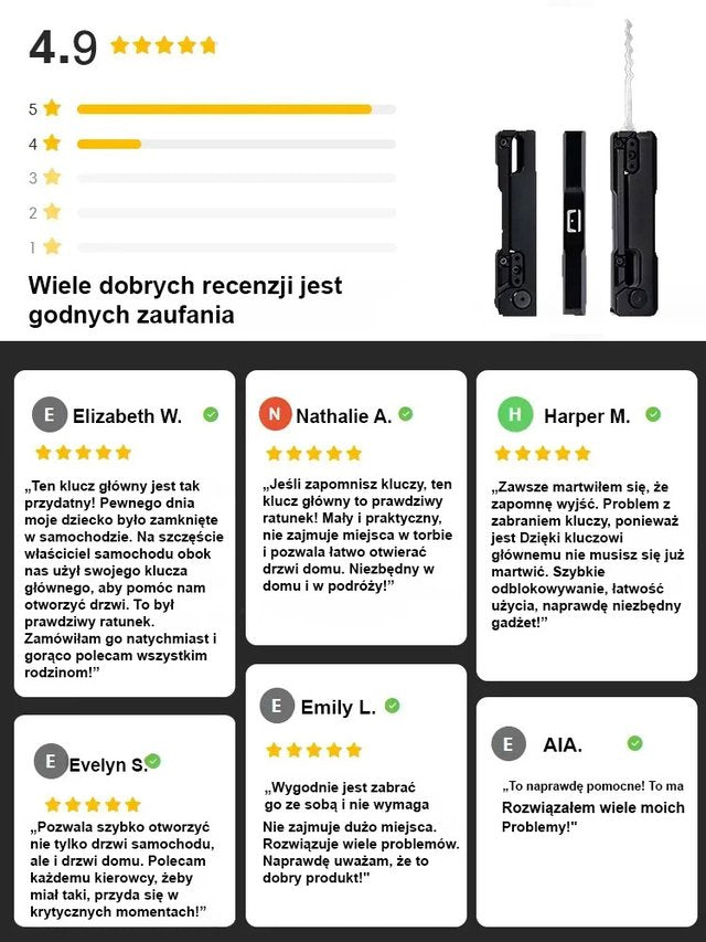 Zestaw narzędzi do otwierania zamków