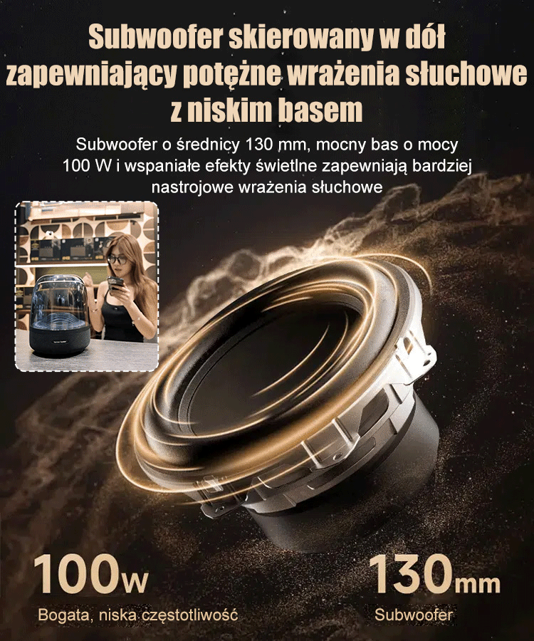 Nowe oszklone kolorowe światło bluetooth stereo
