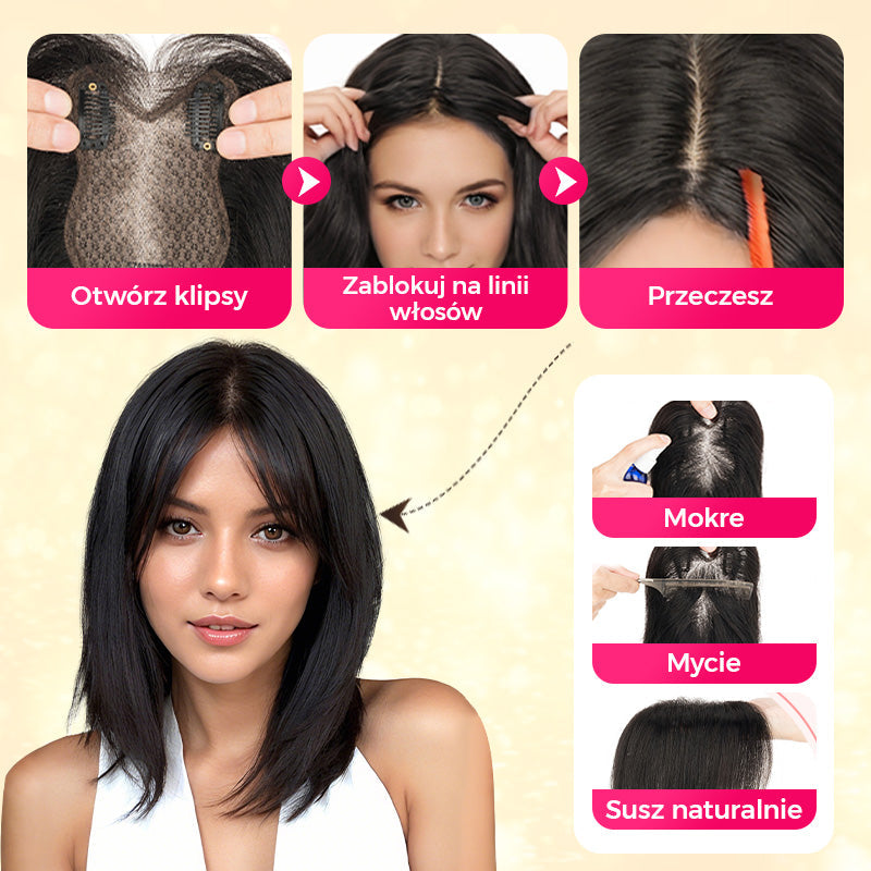 Top Layered Bangs Hairpiece dla kobiet z przerzedzonymi włosami